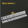 2pcs Letter Emblem  V12BITURBO V8 BITURBO 4MATIC+ TURBO 4MATIC Car Styling Fender Logo Sticker Chrome Black Red