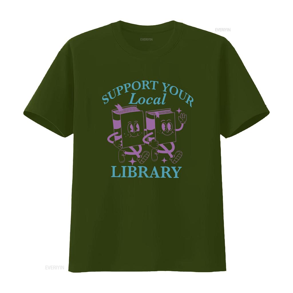 Support your local library shirt Defend public libraries read banned books librarian school queer professor liberal vintage