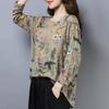 Floral Long-Sleeve Women's Plus Size T-Shirt - Spring/Autumn Fashion for Middle-Aged Moms