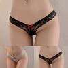 Sexy Women Low Rise Thong Panties Lace Bow Lingerie Breathable Elastic Underwear Fun Briefs