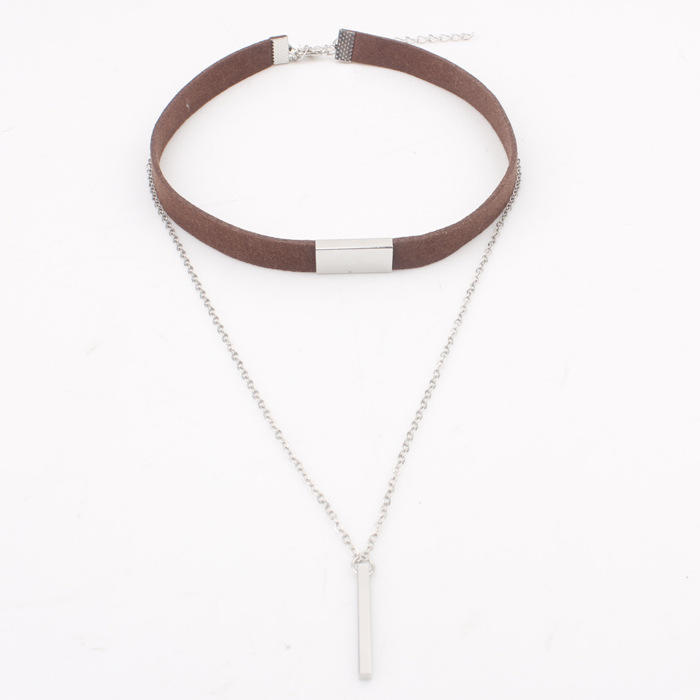 Бархатная цепочка-колье, ожерелье, подвеска из металлического стержня, ожерелья с воротником-нагрудником, женские модные украшения