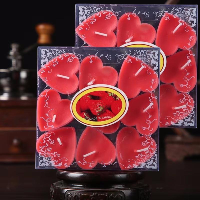 9 шт. ароматизированных чайных свечей в форме сердца, набор свадебных принадлежностей, романтический декор, креативные любовные свечи, предложение руки и сердца, подарок на день рождения