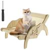 Cat Hammock Bed Adjustable Elevated Pet Wooden Chair Detachable Sisal Scratcher Height Lounge Small Dog Steel Bed