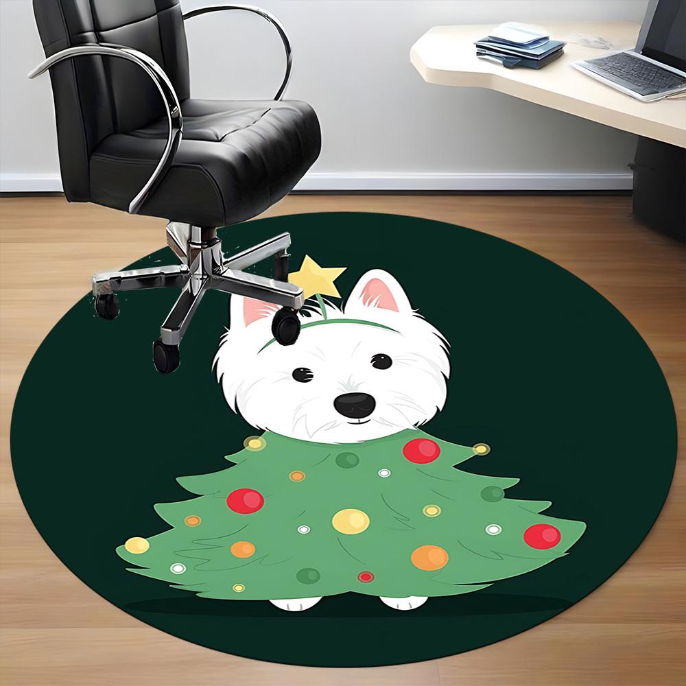 1pc Pup Tree Office Round Area Rug, Under Office Chairs Bedroom Living Room Home Decor, Room Deco
