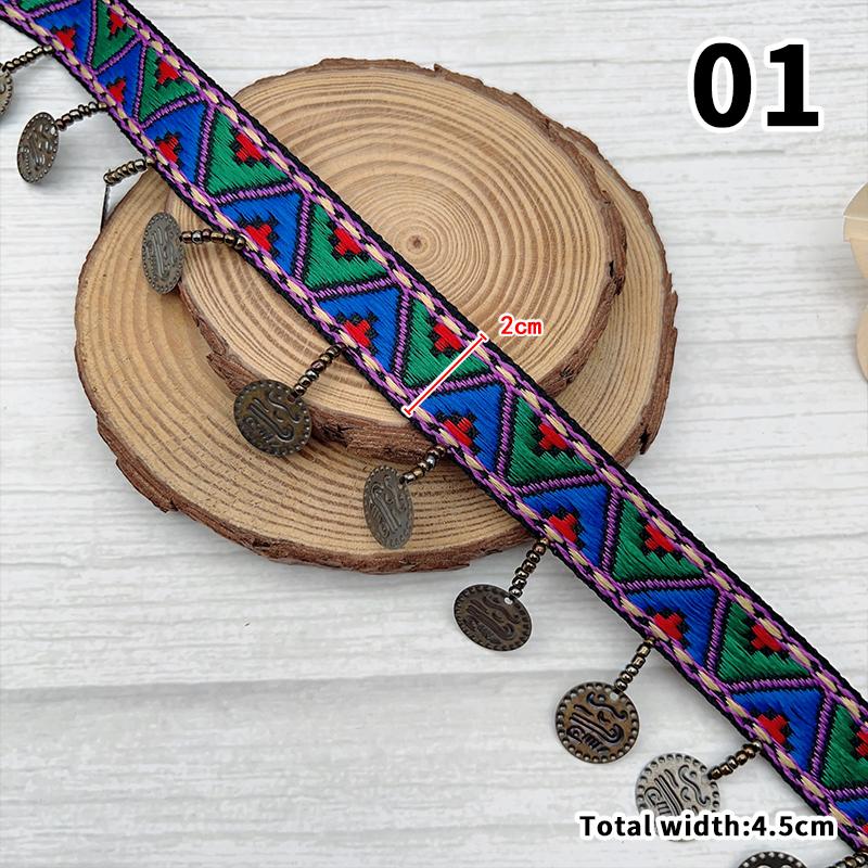 Тканая жаккардовая лента кружево кисточки бахрома геометрический рисунок для бретелей одежды аксессуар тканевые принадлежности DIY шитье 1 ярд