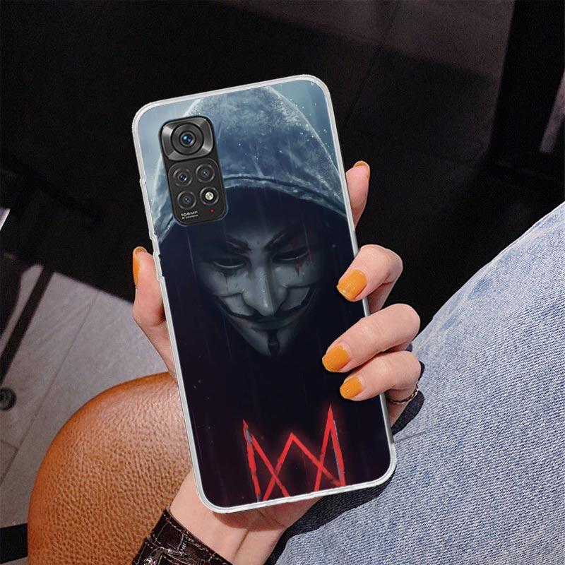 Анонимный чехол для телефона с маской V для Xiaomi Redmi Note 15 14 13 12S 12 11 Pro Plus 14S 11S 11E 10 10S 11T 5G Персонализированный чехол Redmi