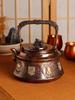 Teapot Handmade Eight Treasures Pure Copper Seiko Carving Gilt Boiling Water Thickened Household Chinese Retro Desktop Ornament