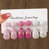 Fashion Dreamy Large Water Drop Ball Bead Stud Earrings Acrylic Smooth Surface Tear Drop Earring Women's Sweet Versatile Zircon