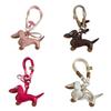 PU Leather Animals Keyring Hanging Ornament Mini Car Key Accessories Dachshund Dog Keychain  Men
