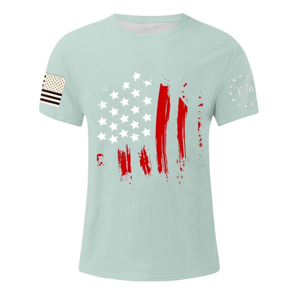 Men's Independence Day Printed T-Shirt Men's Loose Casual Short Sleeve Top