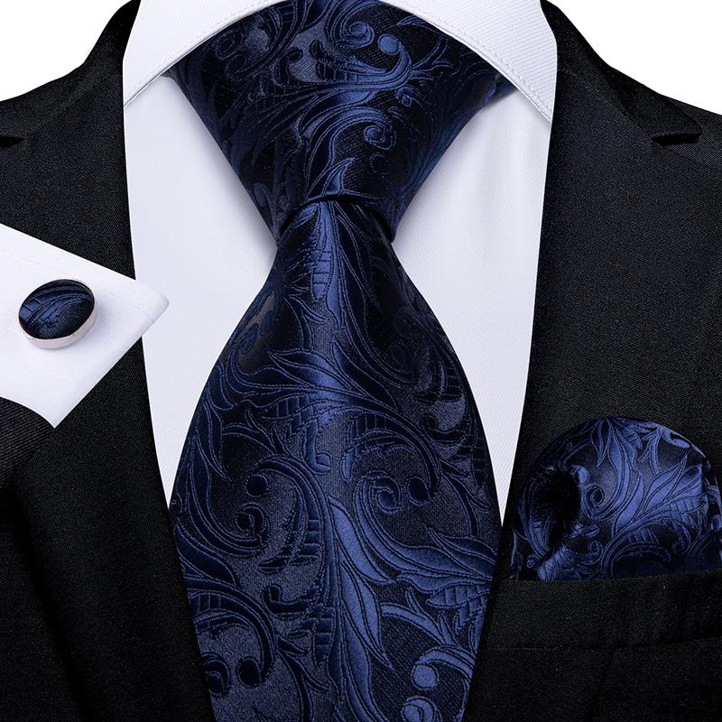 2025 Luxury Mens Necktie Set Business Tie Silk Hanky Cufflinks Set
