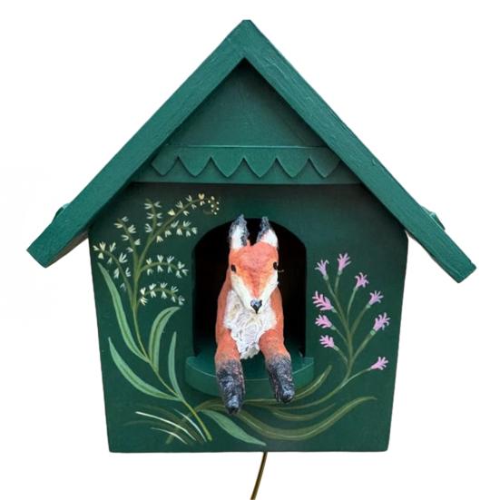 Кинетическое искусство Скворечник Настенный декор Животное в доме Настенное украшение Уличное Садовое Настенное искусство для Фермерского дома Дом Комната Двор Патио Веранда