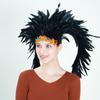 Halloween Carnival Masquerade Cosplay Props Customize Color Luxury Fashion Hand-sewn Unisex Soft Feather Headband Costume Custom
