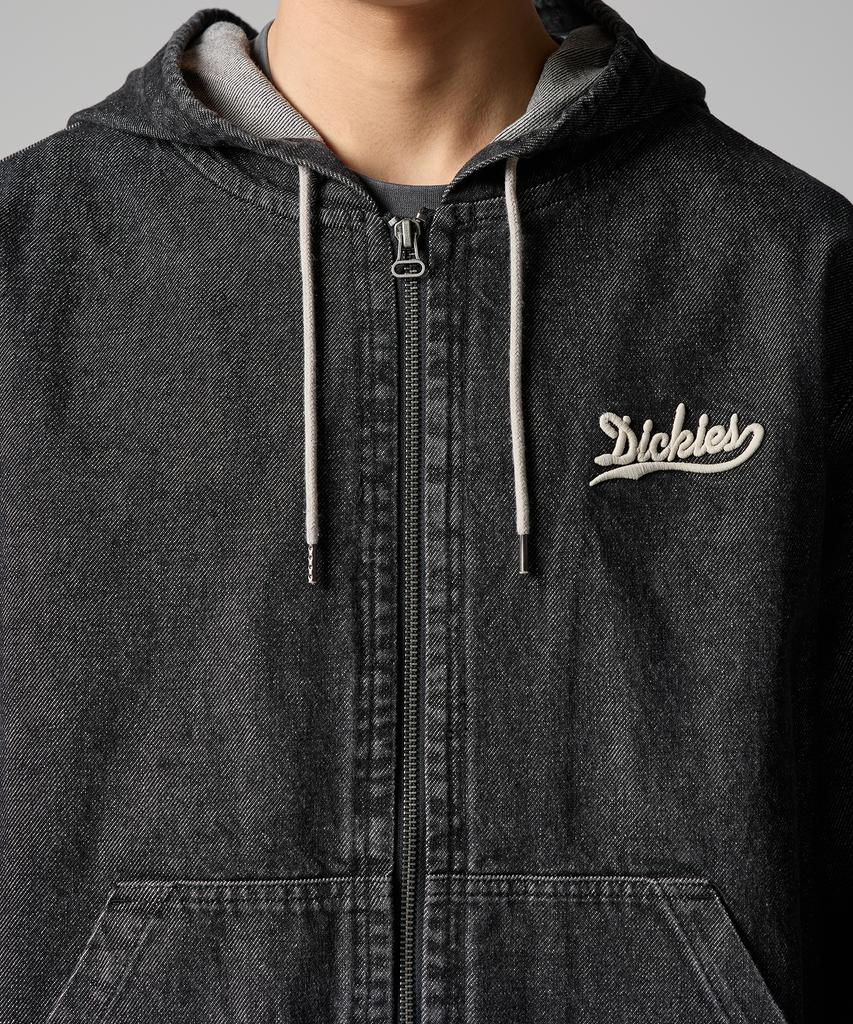 Dickies Джинсовая толстовка на молнии с логотипом-волной, черный деним