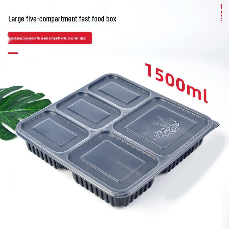 HUIHUADU Disposable 5-Compartment Meal Prep Containers