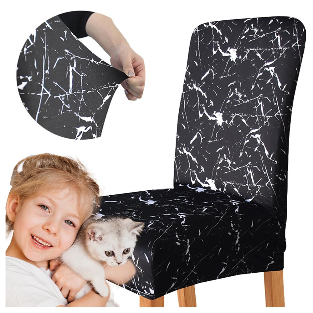 Cover For A Chair With A Black Marble Pattern