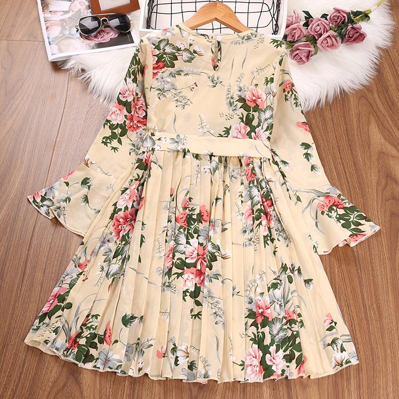 Girl Dresses Toddler Kids Clothes Spring Girls Summer Retro Long-Sleeve Princess Dress Children Costume