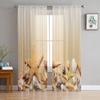 Shell Starfish Beach Sheer Curtains Modern Gauze Curtain for Living Room Bedroom Voile Yarn Curtains
