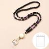 Fashion Crystal Beads Lanyard for ID Badges Natural Badge Card Holder  Nurse Accessories