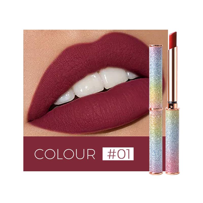 VIBELY Starlight Sparkle Matte Lipstick Dip-in-Cup, помада No-Fall Crushed Diamond Lipstick