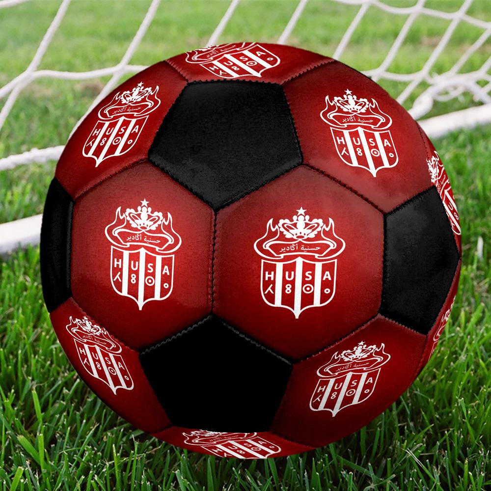 Hassania Agadir Indoor Soccer Ball Colorful All Ages Size 5 Machine Stitched PVC Competition Ready Durable High-Bounce