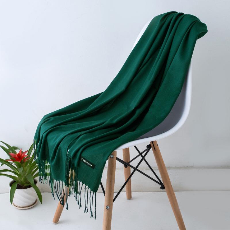 Solid Color Imitation Cashmere Scarf Women, Thin Spring and Summer Long Air Conditioner Shawl, Autumn and Winter Warm Malaysian Headscarf