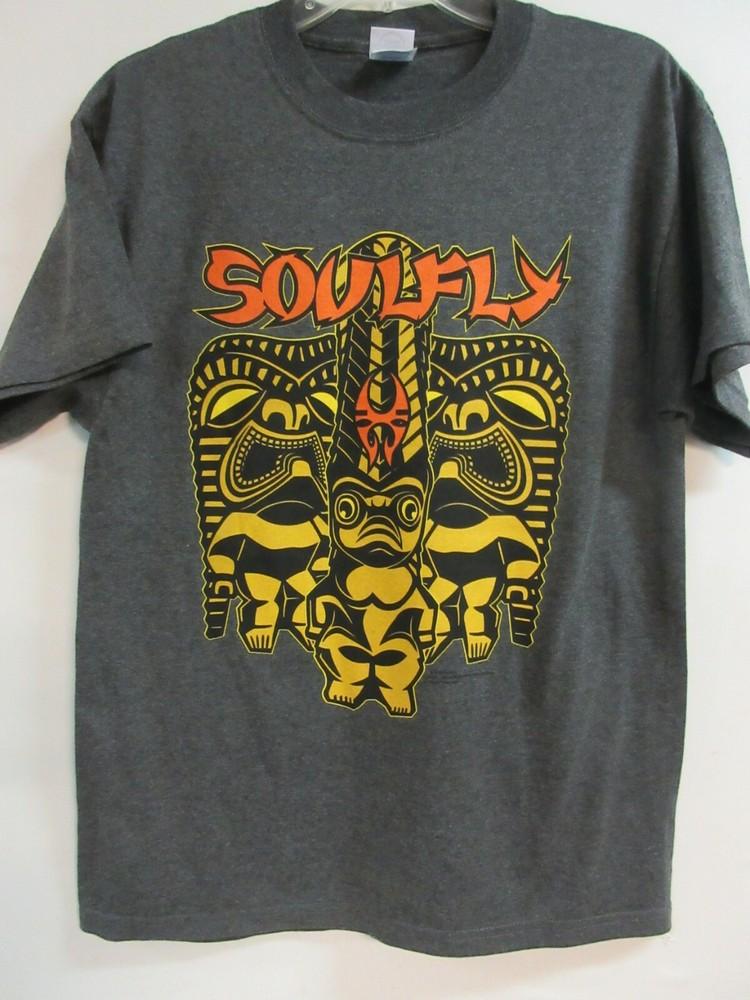 ОФИЦИАЛЬНЫЙ МЕРЧ SOULFLY ТОТЕМЫ ТУР 2006 ГРУППА КОНЦЕРТ МУЗЫКА СРЕДНИЙ Унисекс Футболка