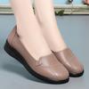 Women's Soft Leather Shoes Flat Bottom Casual Mom Shoes Loafers Shallow Comfortable Breathable Female Sneaker For Office Mom