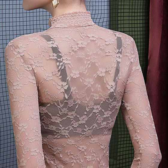 Женские нижние рубашки, кружевные рубашки с длинным рукавом, популярные во французском стиле, уникальные облегающие сексуальные темпераментные женские топы