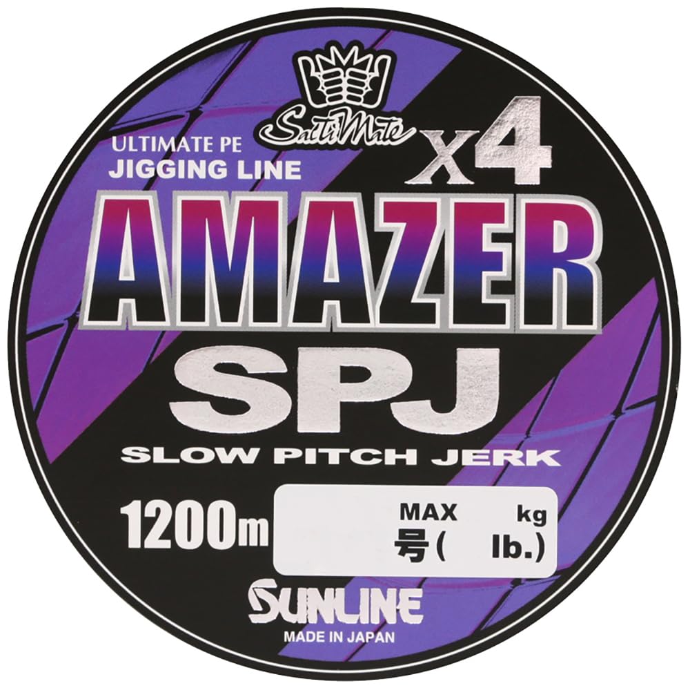 SUNLINE PE Saltimate Amazer x4 SPJ Amazer Slow Pitch Многоцветный Размер 1 4-жильный шнур, (Saltimate Джирк), 1200м, 5-цветный (с маркировками),
