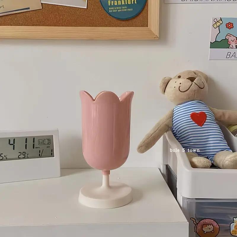 Подставка для ручек в виде тюльпанов, мультяшная, милая, креативная, для девочки-студентки, многофункциональное хранение, офисные канцелярские товары