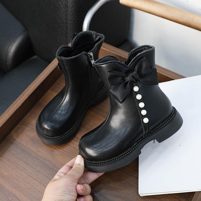 Детские зимние ботинки Sweet Chic Bowknot Kids Girls бежевые ботильоны модные универсальные принцесса повседневные Лолита хлопковые ботинки