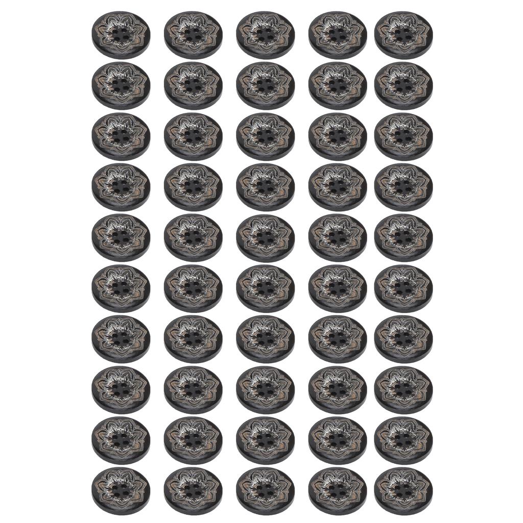 50 шт. Деревянные пуговицы 4 прорези резные цветы ручная работа круглые пуговицы швейные аксессуары