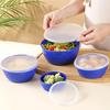 4Pcs Mixing Bowls with Lids BPA-Free Salad Containers Stackable Airtight Food Storage Bowls Meal Prep Bowl Kit for Home Outdoor Dining