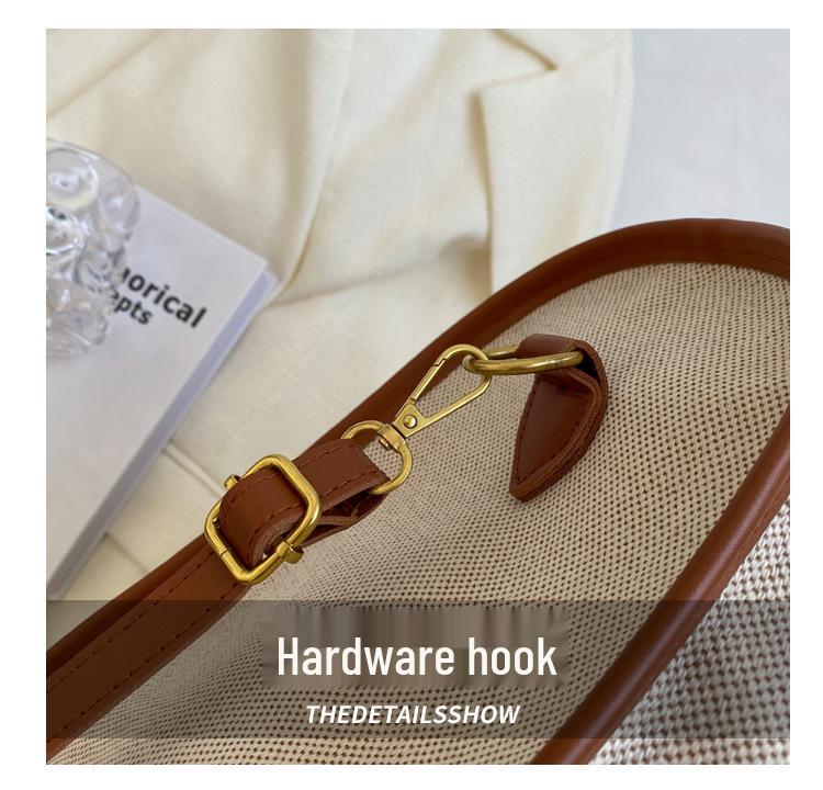 Модная женская холщовая сумка-тоут через плечо 2024 - Стильная, большой вместимости для поездок на работу