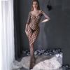 Plus Size Women Hollow Fishnet One-piece Stocking Open Net Lingerie Sexy See-through Lingerie