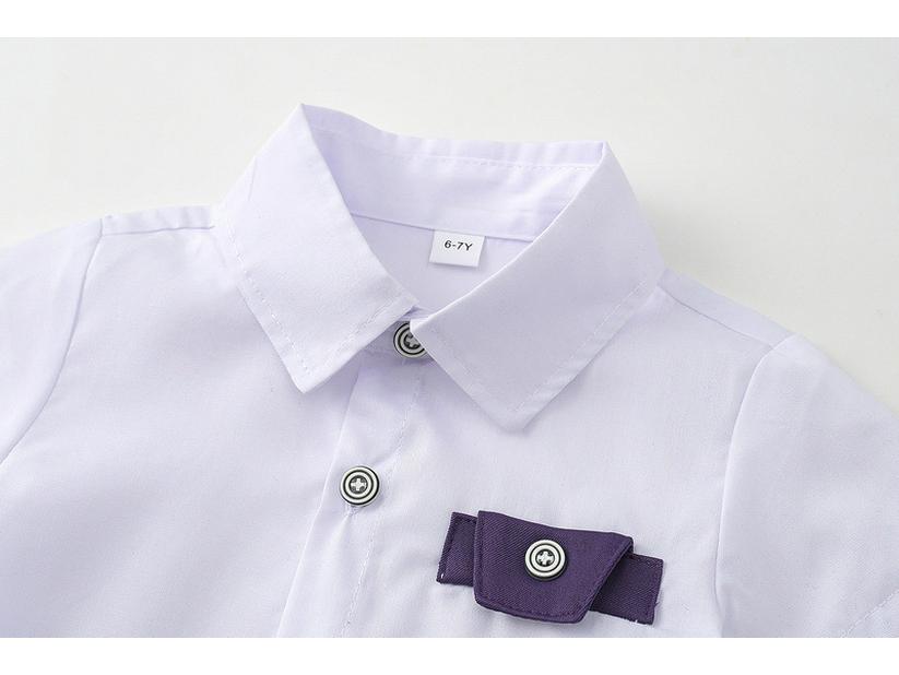 Летний комплект из рубашки с коротким рукавом и комбинезона для мальчиков в европейском и американском стиле