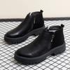 British Style Casual Short Boots Men Side Zipper High-Top Shoes Man Classic Elegantes Chelsea Ankle Boots Business Shoes