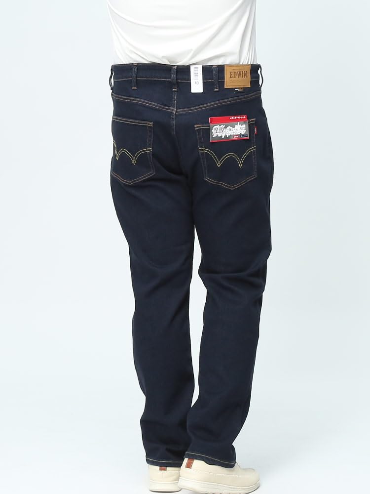 Edwin Sakazen Plus Size Super Stretch Straight One Size 48 Men's Abrasion-Resistant Jeans, CORDURA, Wash,