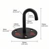 5 Pcs Black Pad Eye Plate Heavy Duty J Shaped Hook Convenient Ceiling Mount Hanger  Hanging Plants