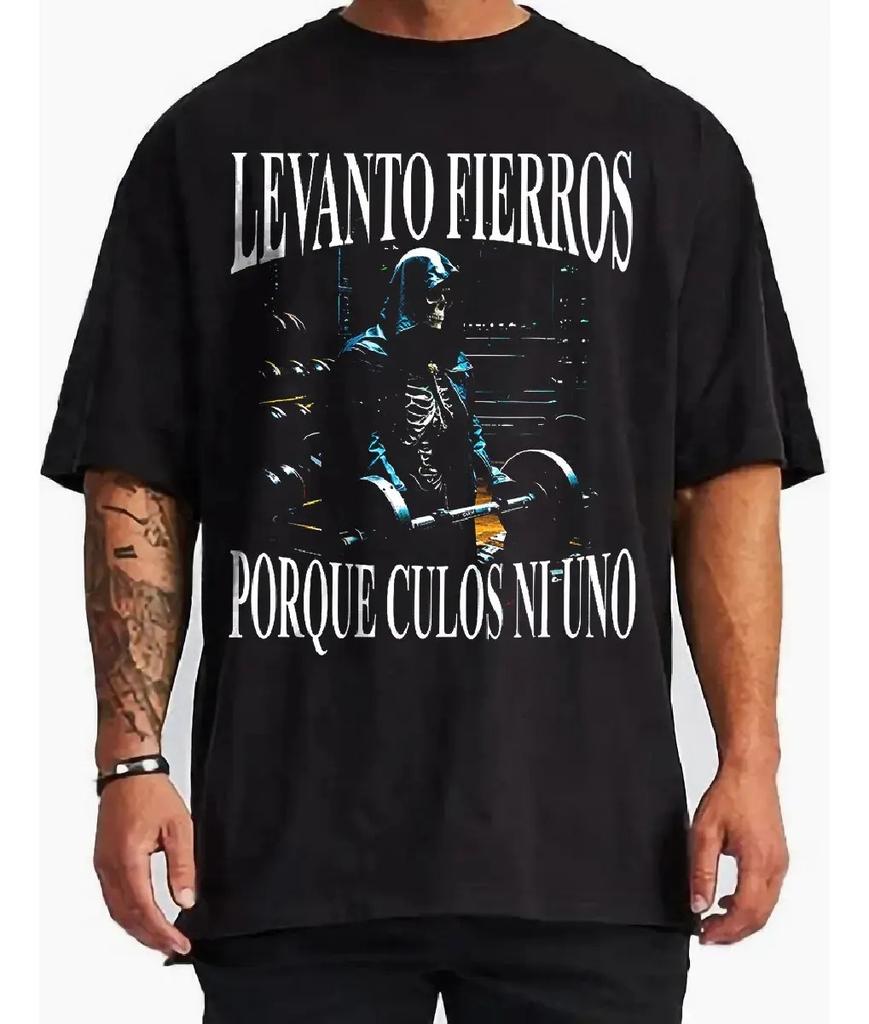 Unisexs Grim Reaper Lifting Weights Graphic Vintage Washed Tshirt Oversized Cotton Streetwear Tee