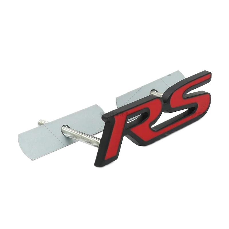 3D Metal RS Logo Emblem Rear Fender Trunk Badge Sticker For FIT Jazz Civic HRV Jade Front Grille Emblem Car Acceessories