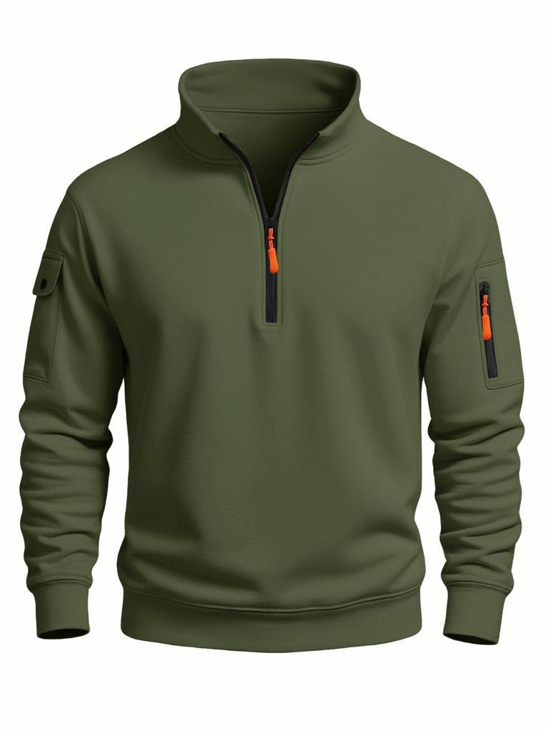 Мужская спортивная толстовка с воротником-стойкой Весна-Осень 2025 - Повседневный топ