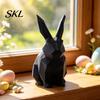 Burr-free Smooth Surface Decor 3D Printed Geometric Rabbit Ornaments, Creative Bunny Figurine, Minimalist Animal White Statue Art Decoration,