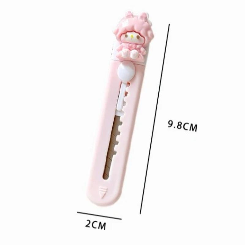 Милый нож для рукоделия в виде кролика, портативный мини-резак для коробок для студентов, мультяшный выдвижной универсальный нож для распаковки посылок, резак