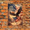 Жестяная табличка God Bless America Эффект Винтаж Патриотический Орел Флаг Металлическая табличка Настенное искусство для Дома Бара Гаража Офиса Декор США Независимости