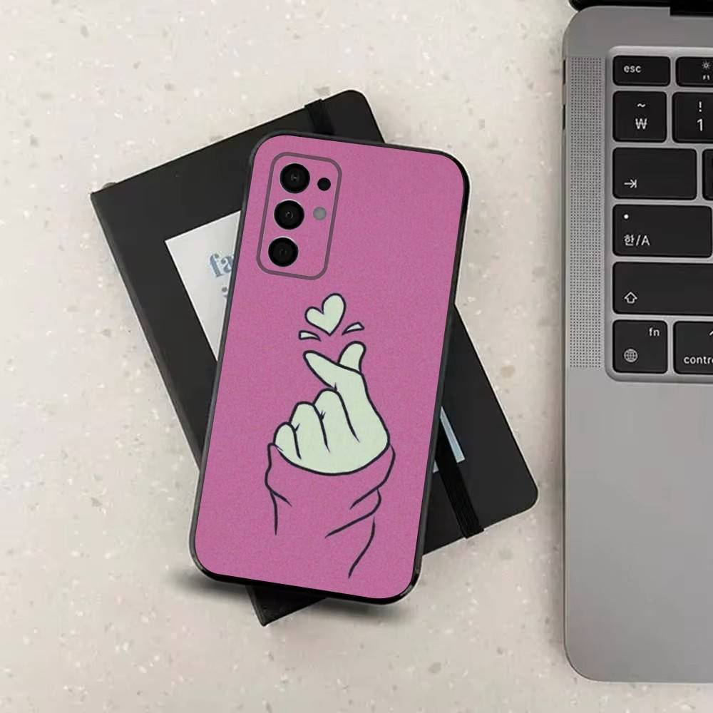 Lovely Hand Heart For Samsung Galaxy A73,J7,22,Note,72,41,31,8,9,52,71,53,32,Soft Black Silicone Cover Case