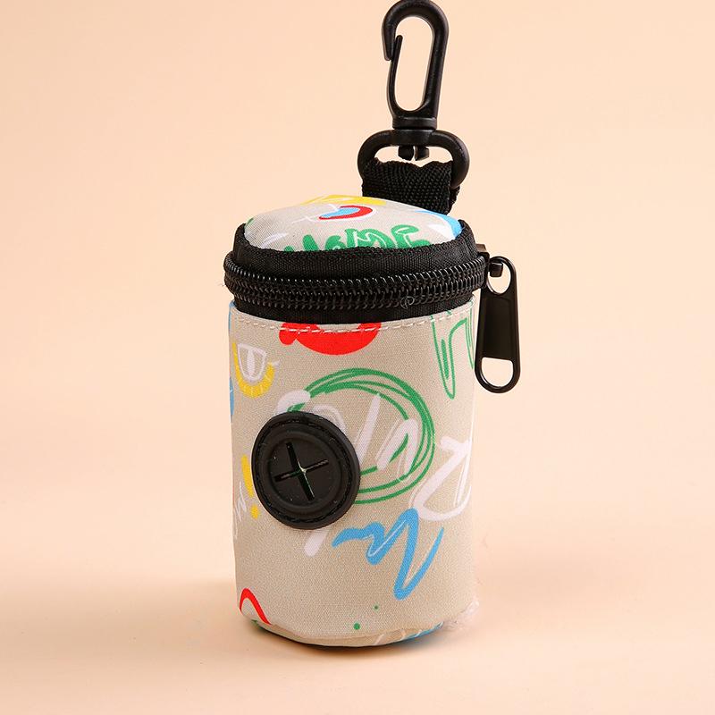 Hangable Dog Poop Bag Dispenser Zipper Dogs Walking Accessory Waste Bag Holder Portable Garbage Bags Organizer Pet Supplies