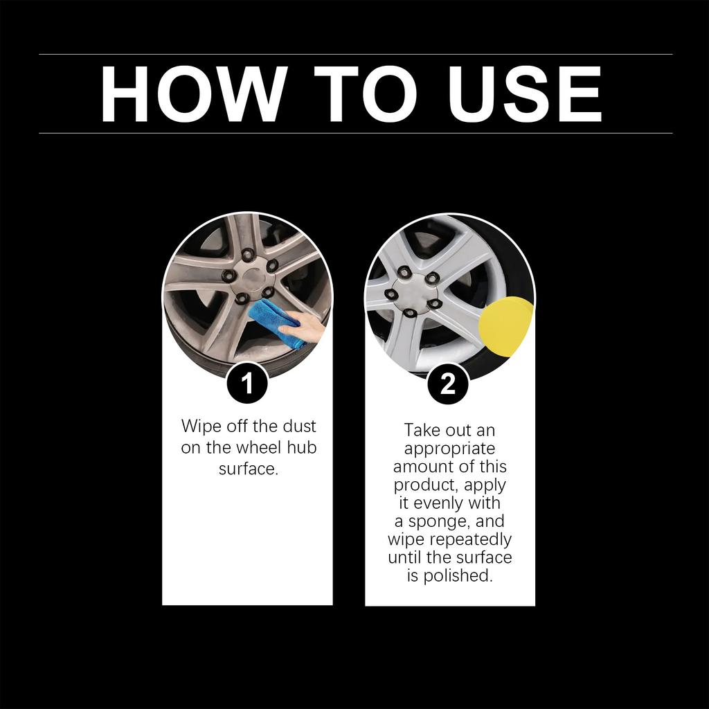 Крем для ухода за колесами автомобиля; Полировальное средство для ухода; Покрывающий агент; Эффективно разлагает стойкую грязь и сохраняет ступицу колеса чистой