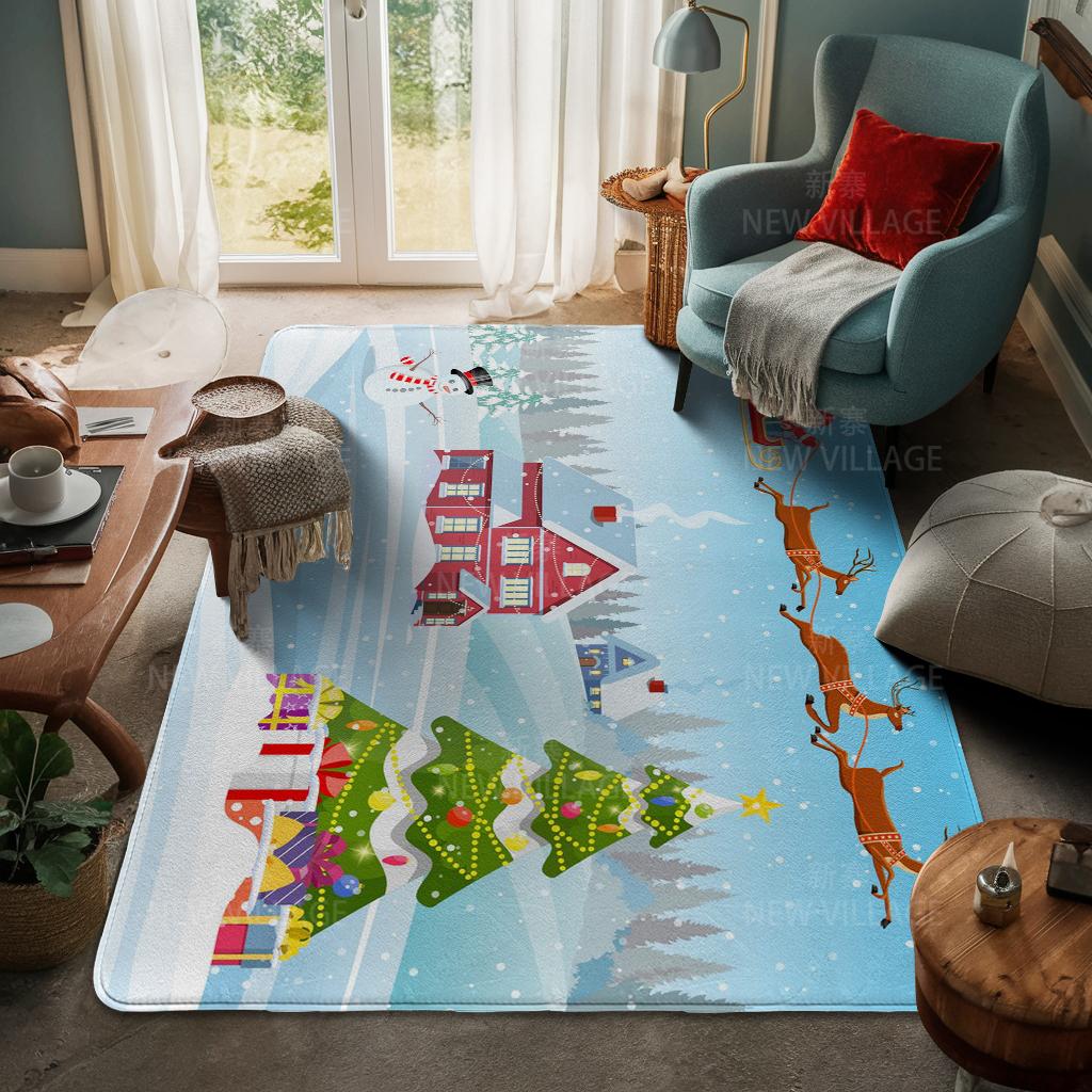 Ковер у входа в дом Домашний коврик у двери Гостиная Ванная Комната Ноги ванная комната Нескользящие коврики с водопоглощением для ванной Счастливого Рождества зима